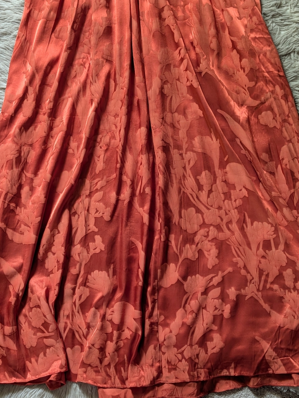 NWT Azazie Jianna Flutter Sleeves Maxi Dress in Rust - Picture 14 of 16